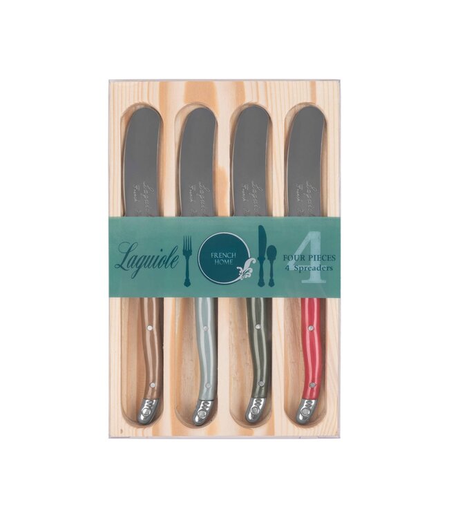 4 Piece Laguiole Spreader Set - Holly Berry