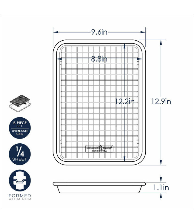 Naturals® Quarter Sheet with Oven-Safe Nonstick Grid