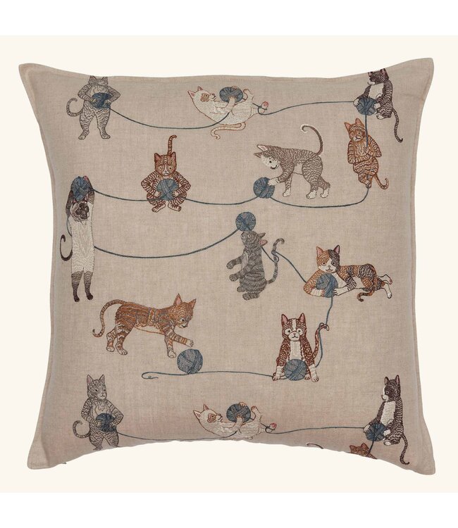 Coral & Tusk Playful Cats Pillow