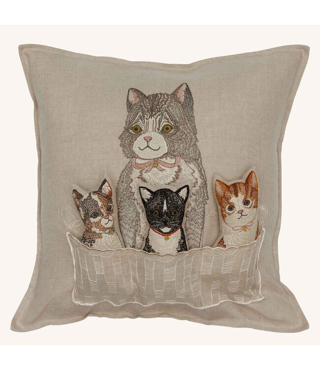 Coral & Tusk Pillow + Insert - Basket of Kittens