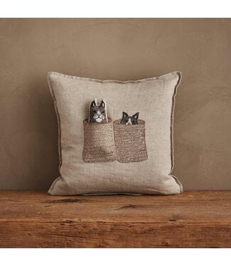 Coral & Tusk Pillow + Insert - Basket Cats