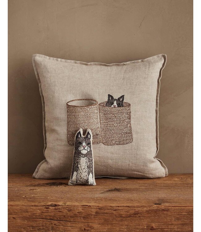 Coral & Tusk Pillow + Insert - Basket Cats