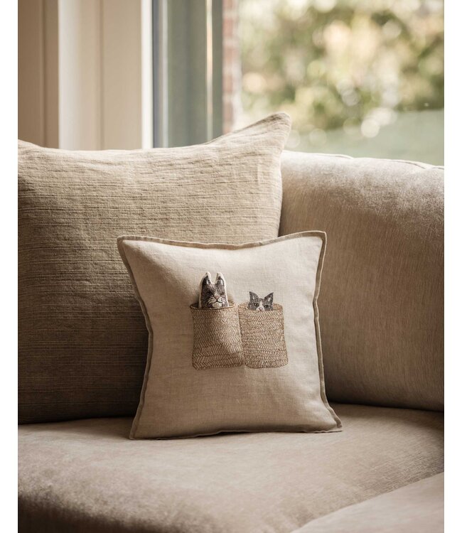 Coral & Tusk Pillow + Insert - Basket Cats