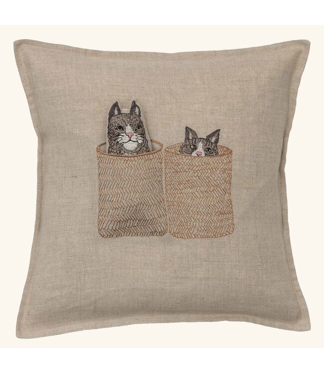 Coral & Tusk Pillow + Insert - Basket Cats