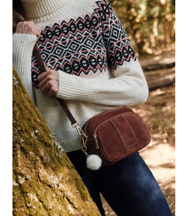 Pom Pom London The Original Bag - Suede Chocolate