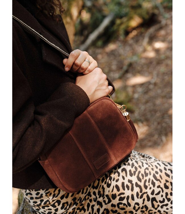 Pom Pom London The City Bag - Suede Chocolate