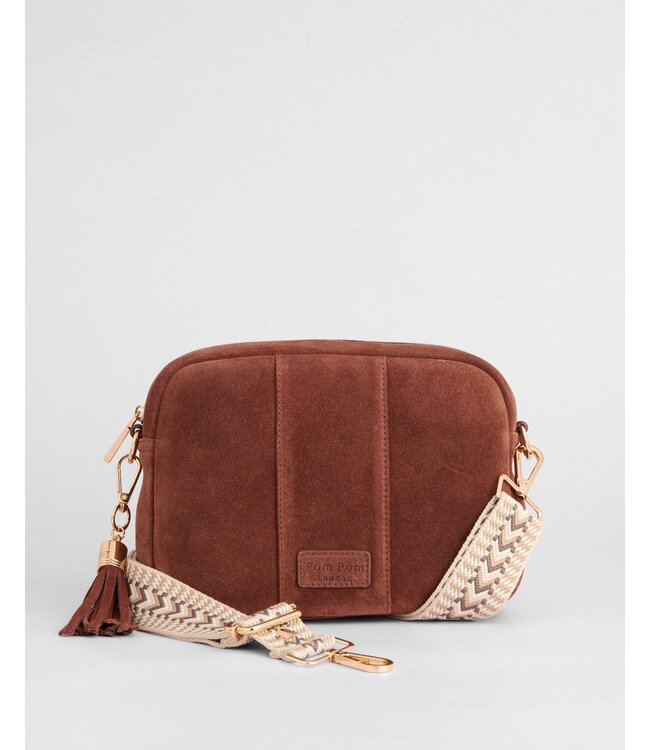 Pom Pom London The City Bag - Suede Chocolate