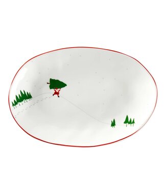 Running Santa Oval Plate