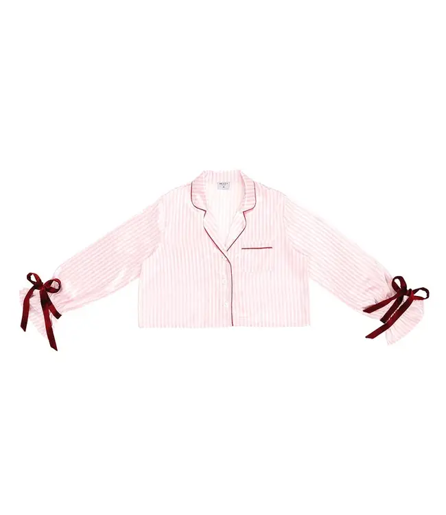 Ruffled PJ Short Set with Velvet Ties