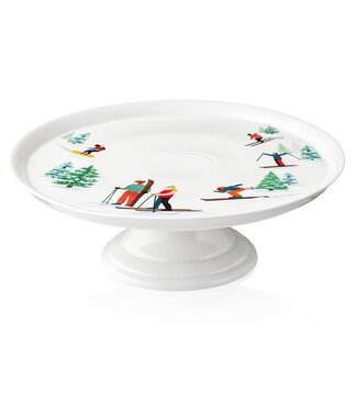 Ski Slope Ceramic Footed Cake Plate