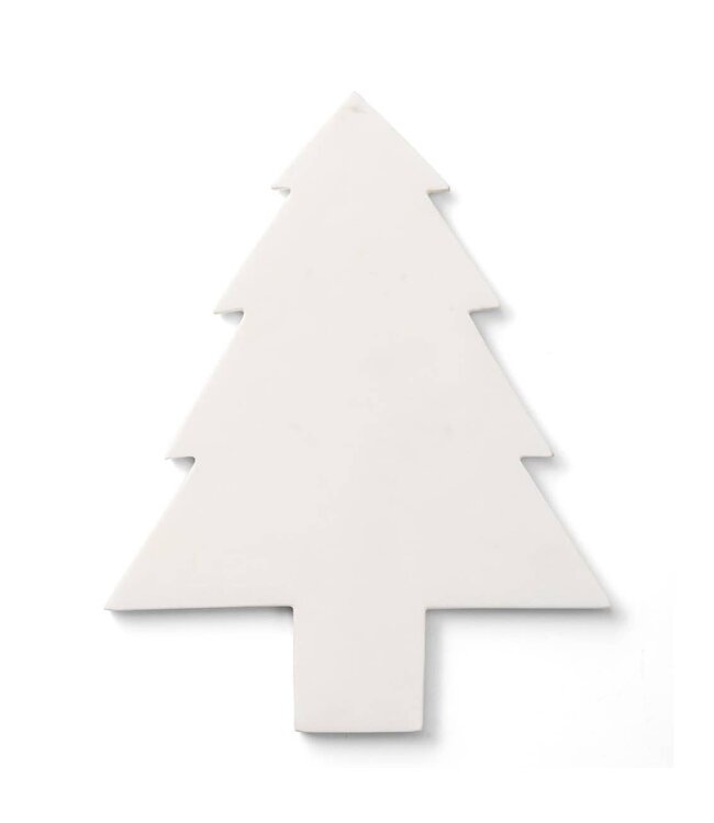 Christmas Tree Marble Charcuterie Board - White