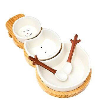 Holiday Snowman Appetizer Server