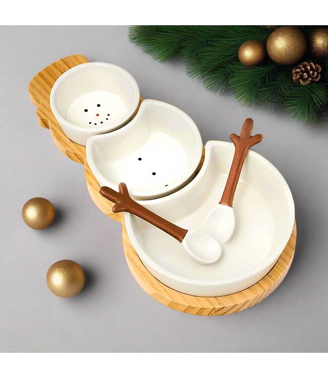 Holiday Snowman Appetizer Server