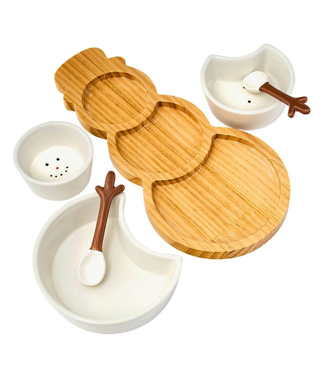 Holiday Snowman Appetizer Server