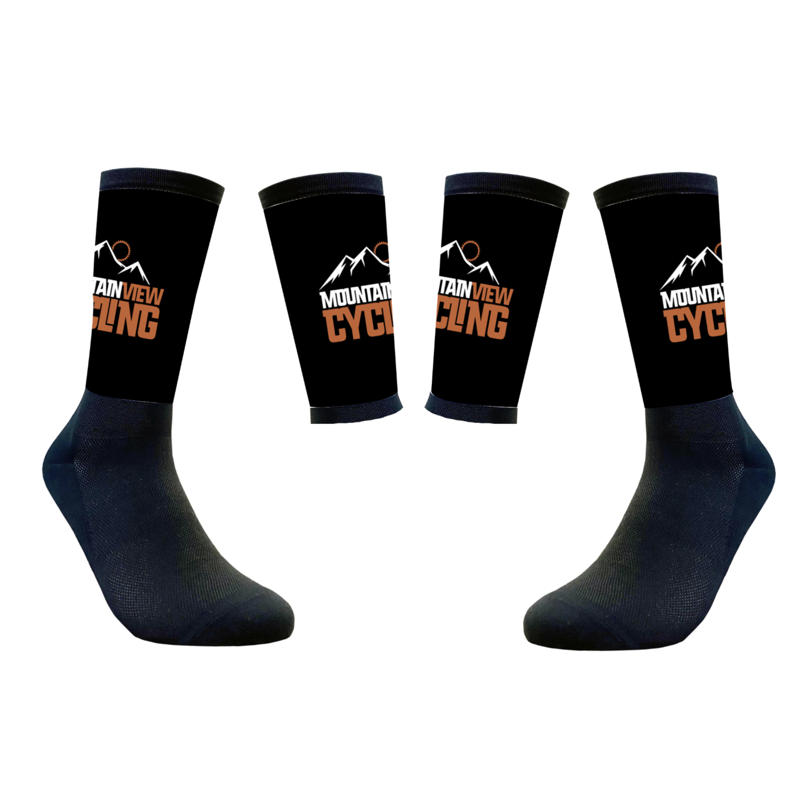 Primal MountainView Cycling Socks, Tall Cuff, Black, SM/MD (5-9)