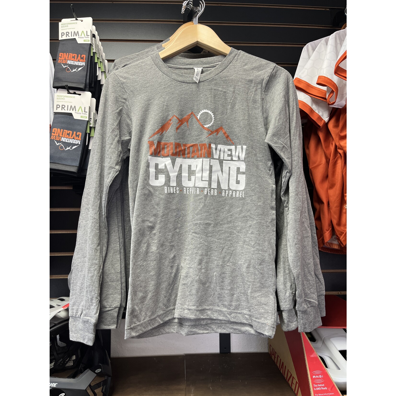 MountainView Cycling Long Sleeve, Unisex, Tri Blend, Heathered Gray, XL