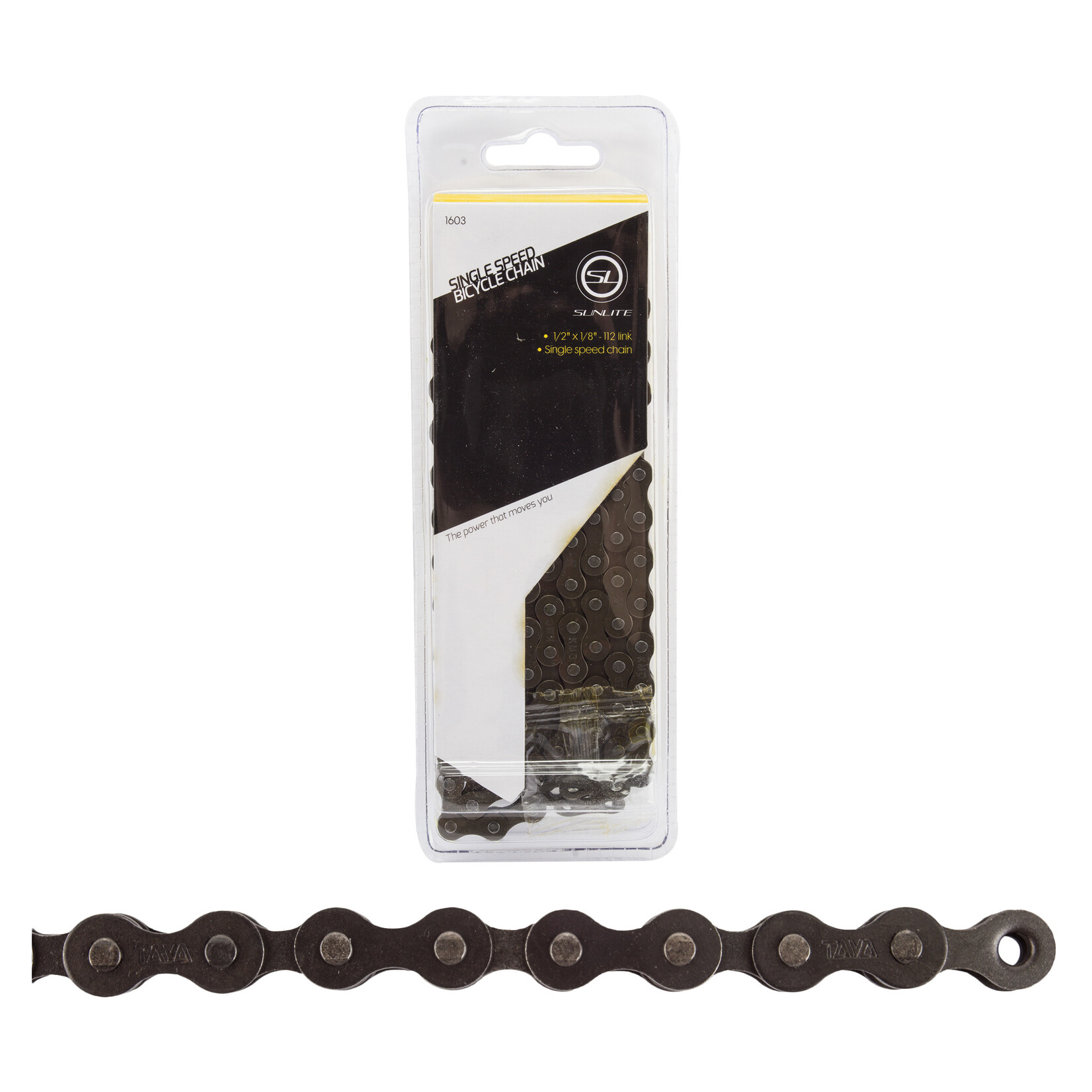 SUNLITE Sunlite Single Speed Chain, 1/2x1/8, 112 links, Black