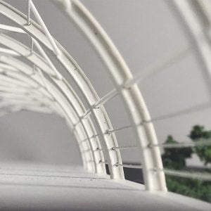 A fine arch in an architect's model, made with a laser cutter