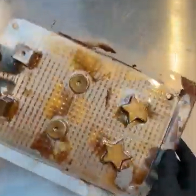 Top view of the chocolates in their mold
