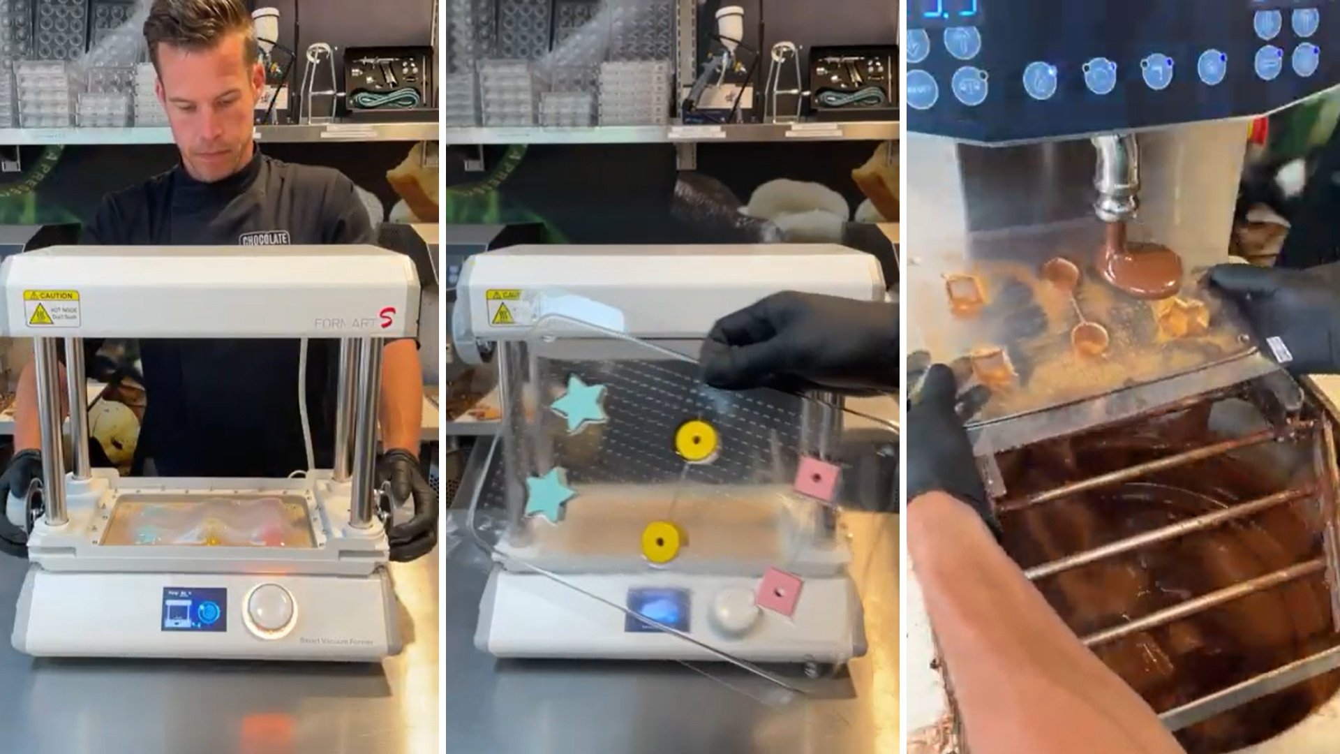 Chocolatier Paul Wagemaker makes custom chocolate molds with a vacuum former