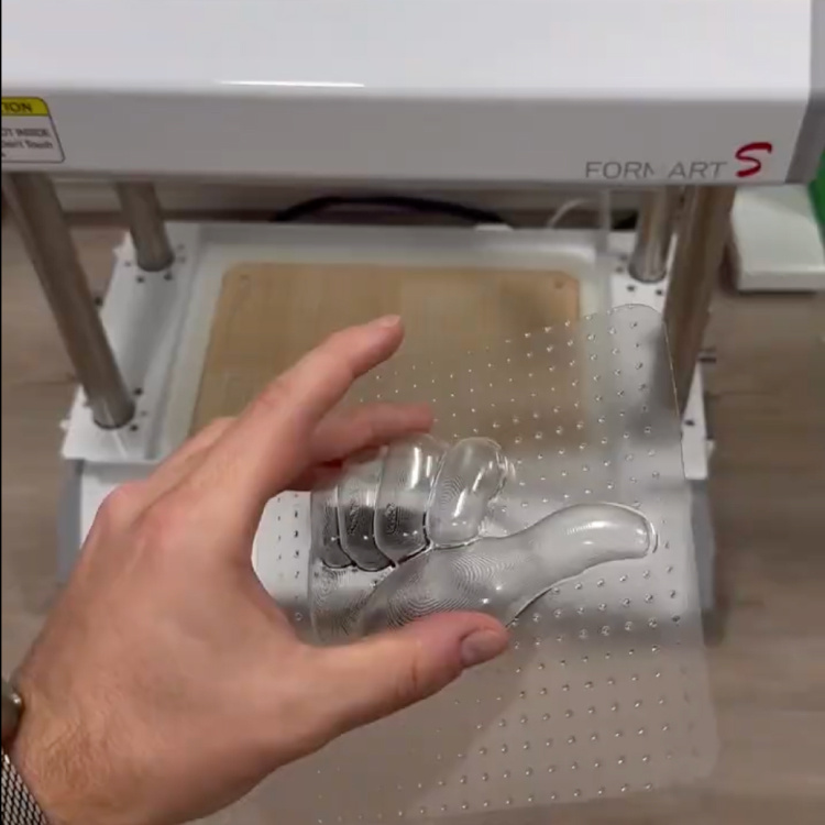 A custom chocolate mold made with a vacuum former