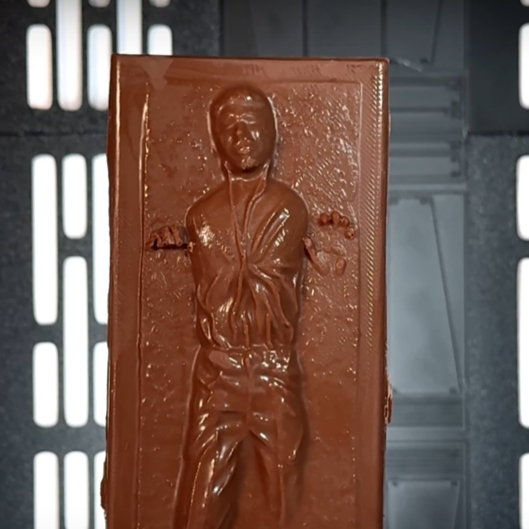 Making Flof created a chocolate Han Solo with his vacuum former