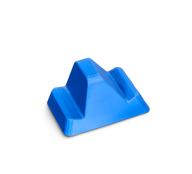 Blue 3D printed shape