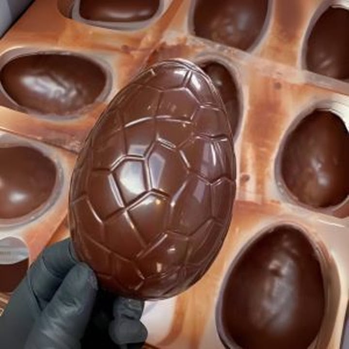 Chocolate easter egg created with a vacuum formed mold.