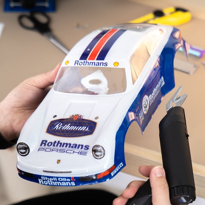 Vacuum formed body of an RC car.