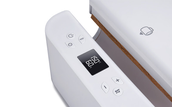Closer view of the LOKLiK Auto Tumbler Heat Press with the display showing 300°F and 60 s.