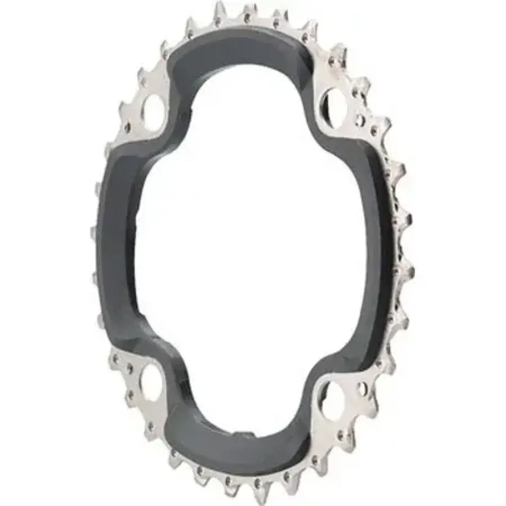 Shimano Y1KF98040, 32T, 9sp, BCD: 104mm, 4 Bolt, SLX FC-M660, Middle Chainring, For MTB triple, Steel, Black