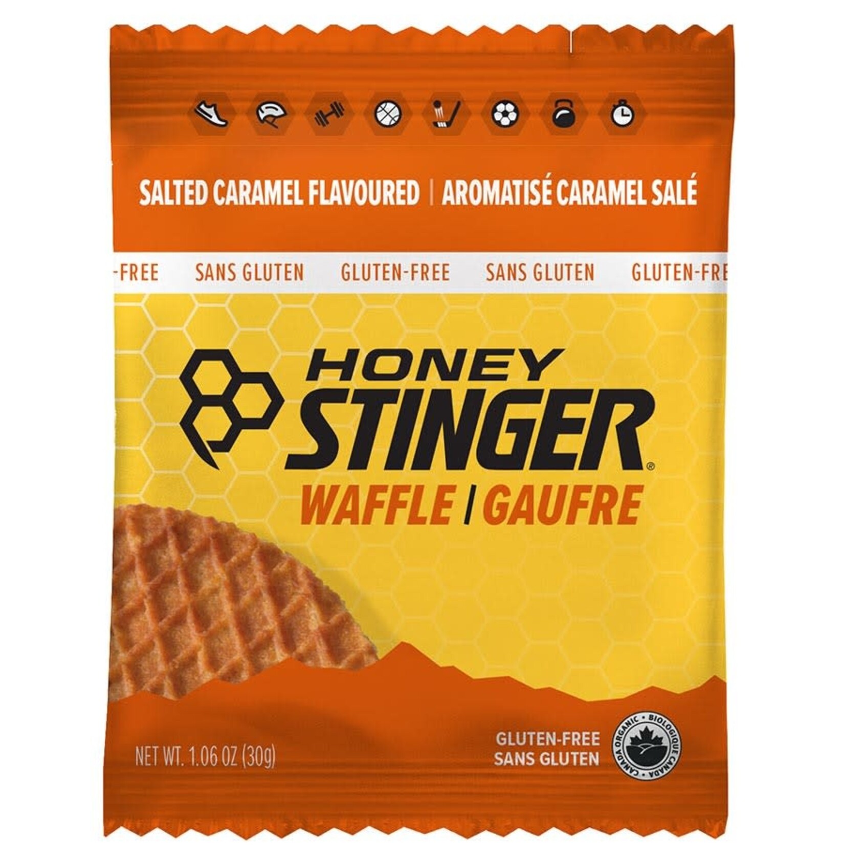 Honey Stinger Organic Gluten Free Waffles, Bars, Salted Caramel