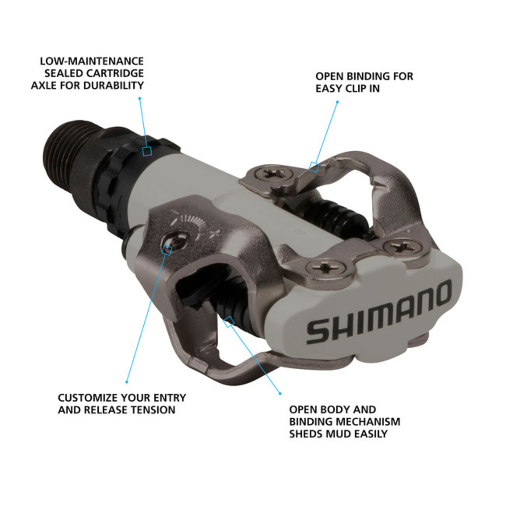 Shimano Pedals PD-M520L SPD PEDAL, WHITE, W/CLEAT (SM-SH51)