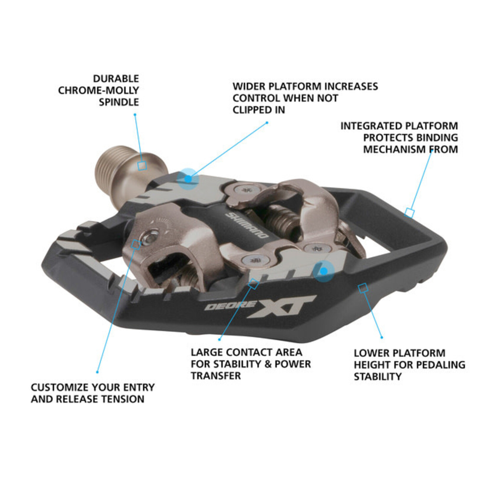 Shimano Pedals, PD-M8120, DEORE XT, SPD PEDAL, W/CLEAT(SM-SH51)