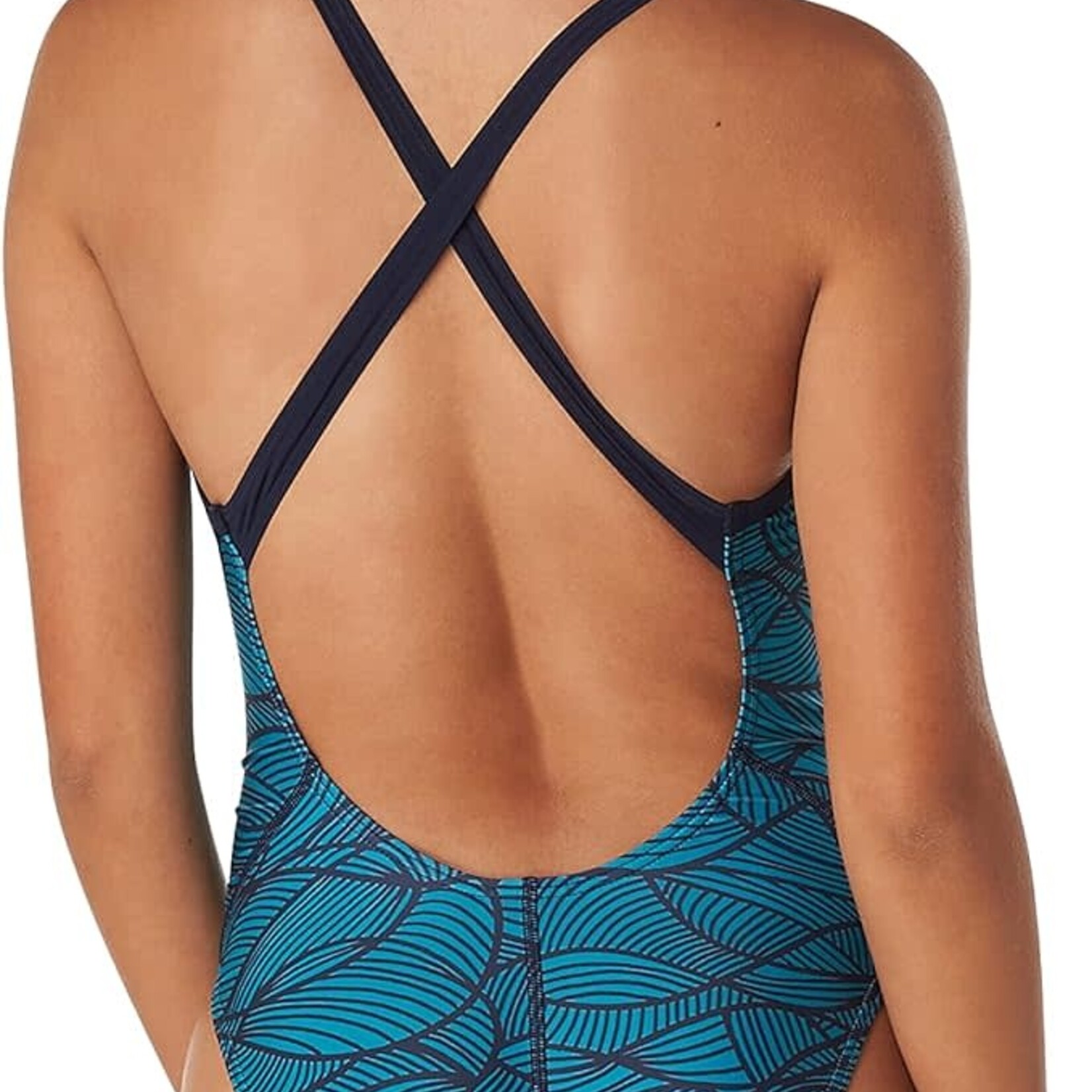 Speedo Women's Swimsuit Printed Relay Back One Piece