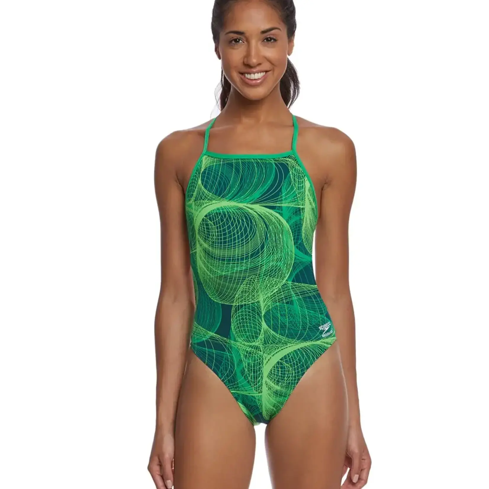 Speedo Women's Swimsuit Endurance+ Cyclone Strong One Back One Piece