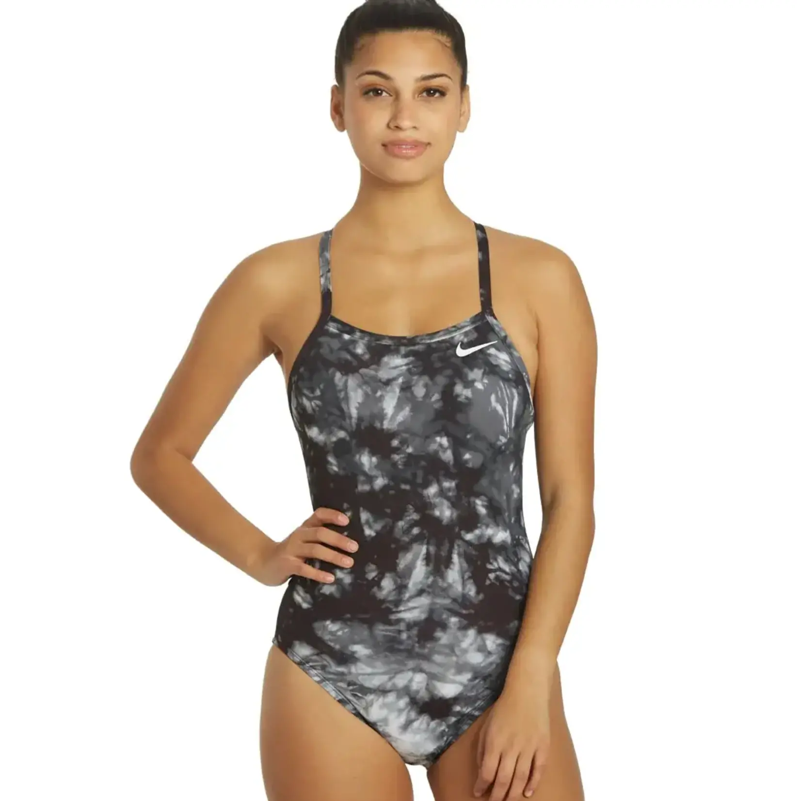 Nike Women's Swimsuit Solar Rise - Black/White - Size 26