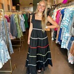 Colorful Lace Trim Tiered Maxi