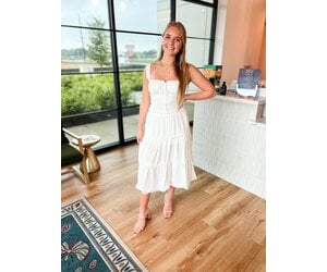 knee length dresses for ladies Good Life Lace Maxi Dress in White main image 0
