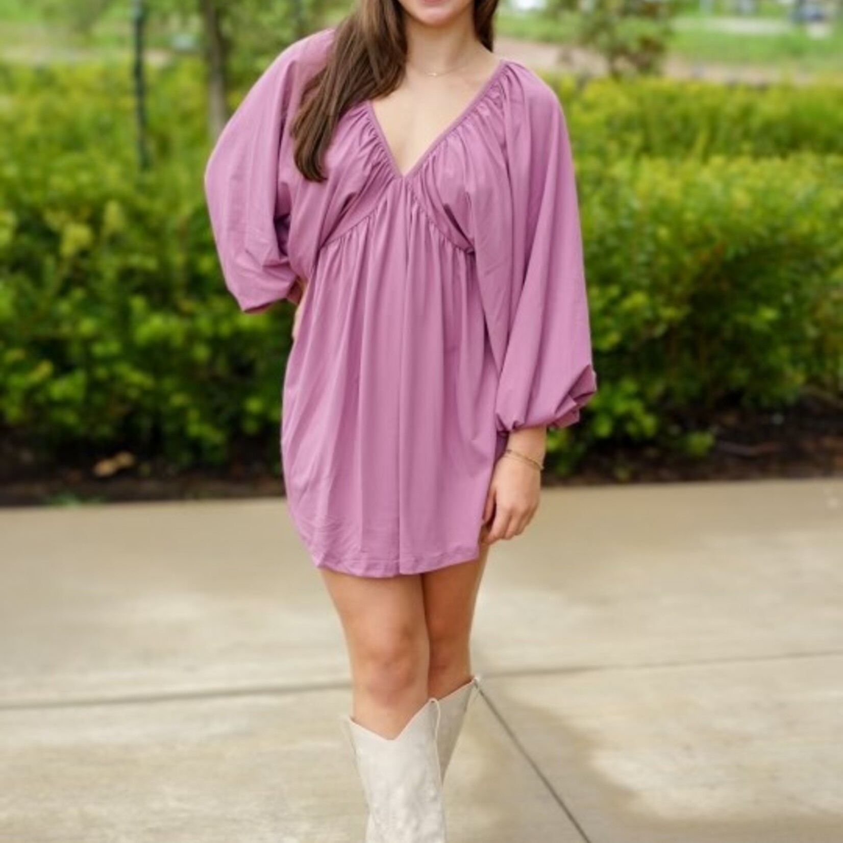 mimosa Stretch Tunic V-Neck Mini Dress