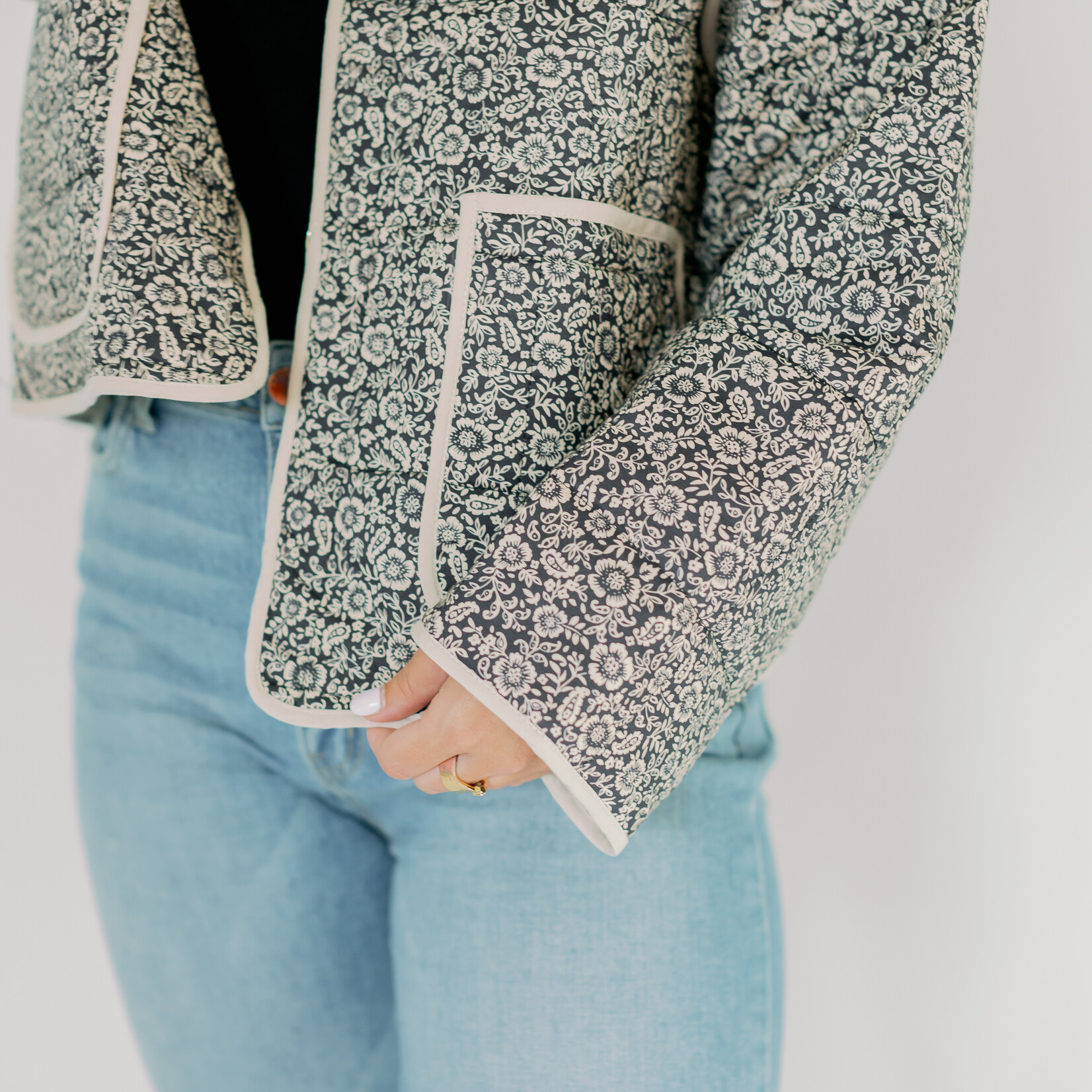 entro Paisley Print Quilted Jacket