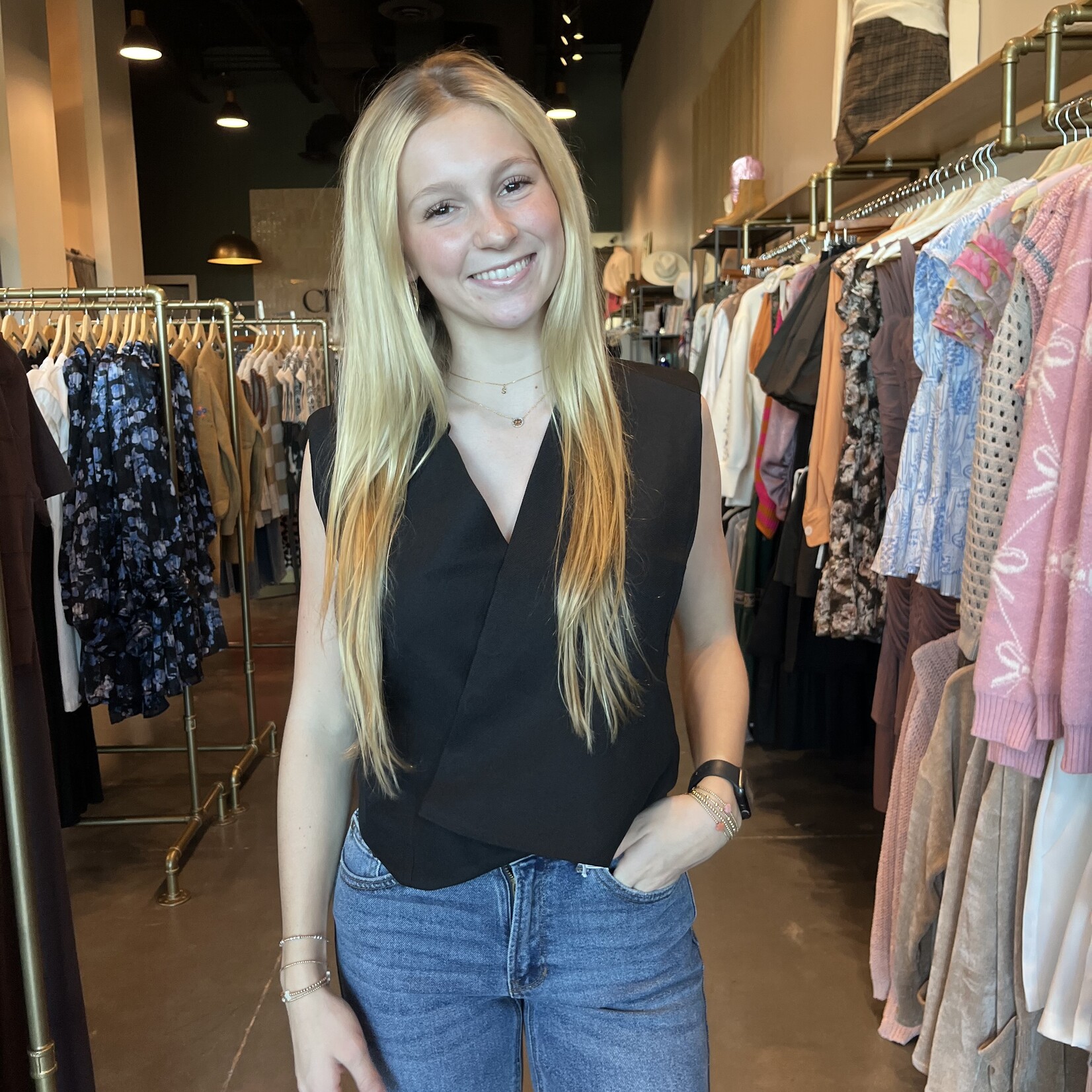 Lena Asymmetrical Button Down Vest