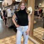 Cropped Turtleneck Sleeveless Sweater