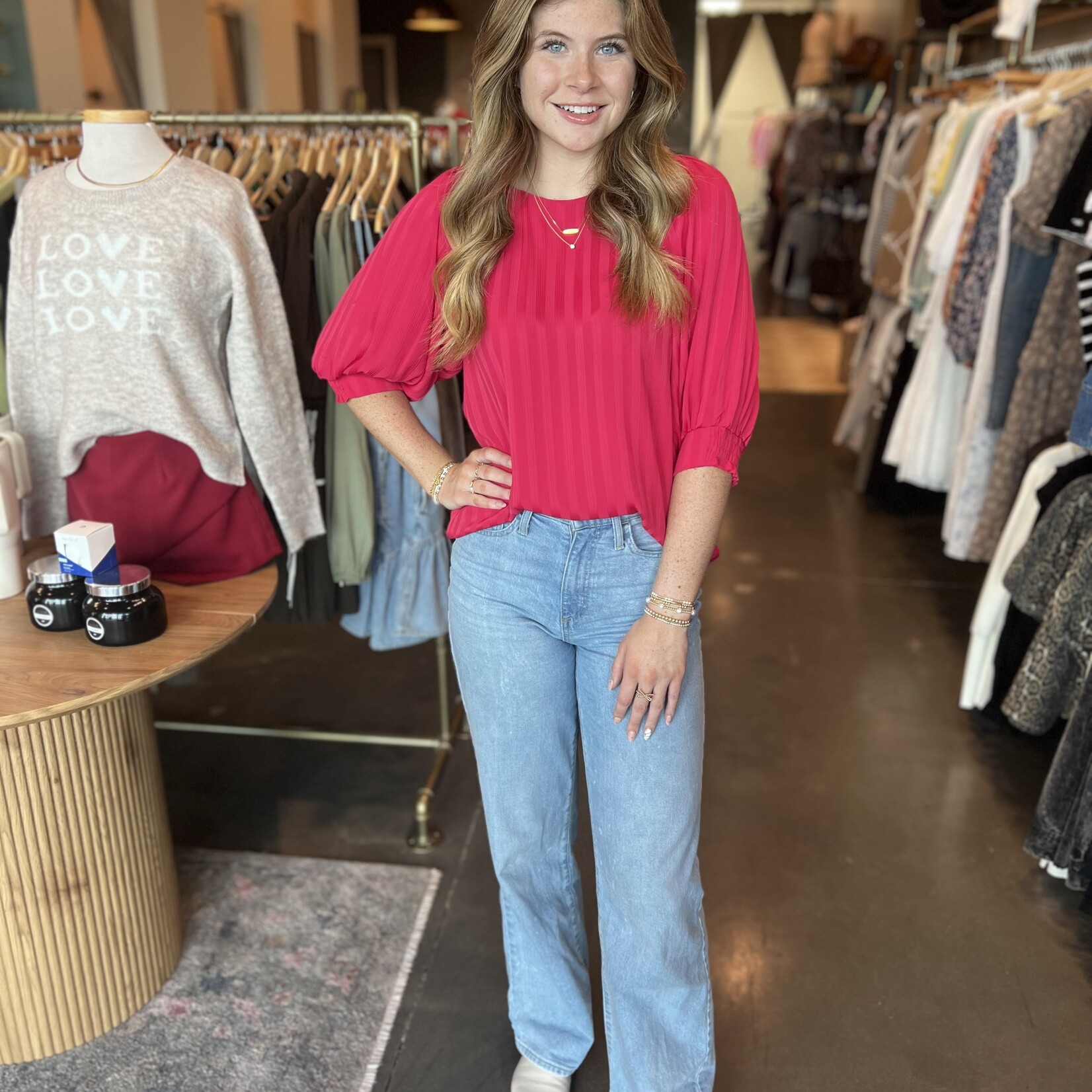 entro High Neck 3/4 Sleeve Blouse