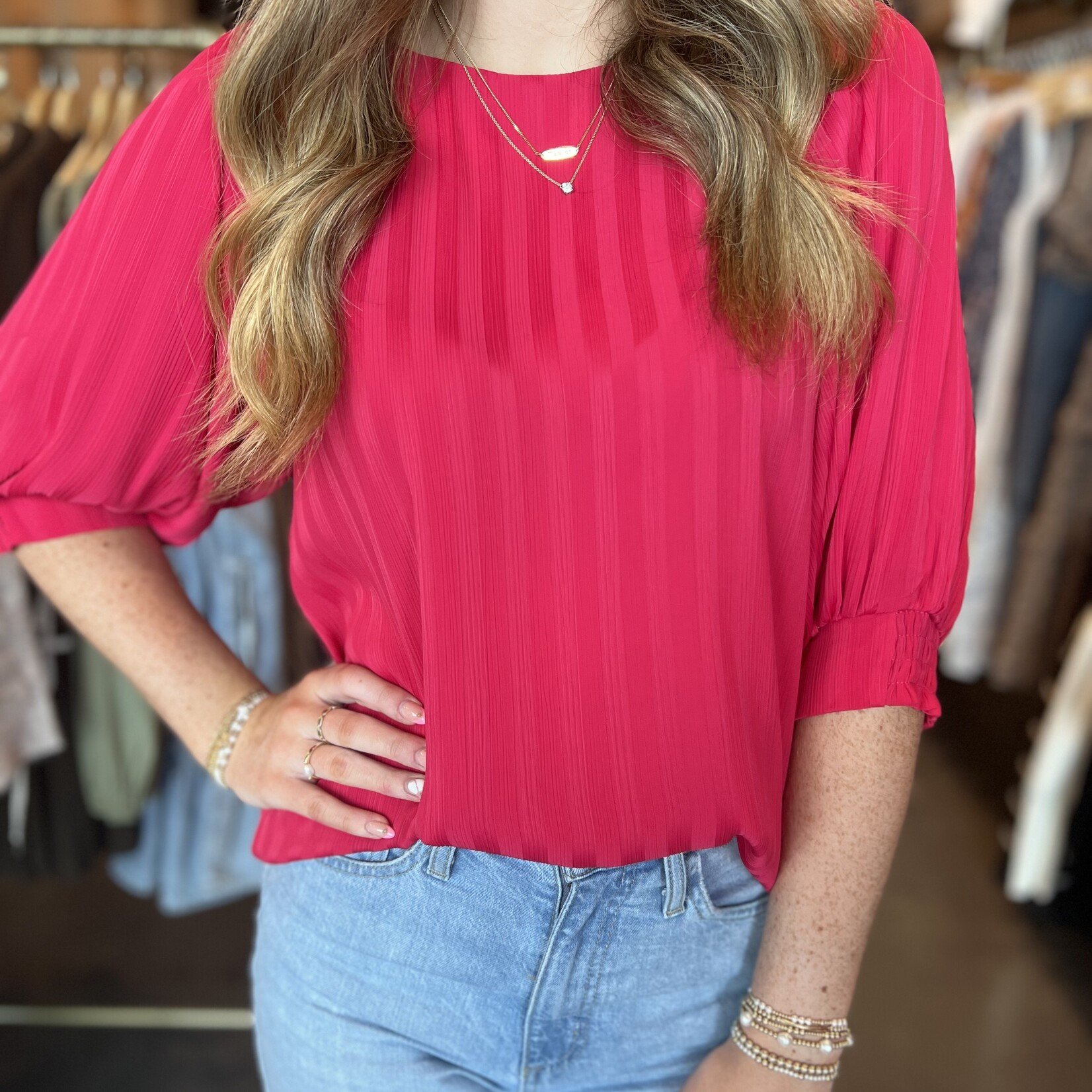 entro High Neck 3/4 Sleeve Blouse