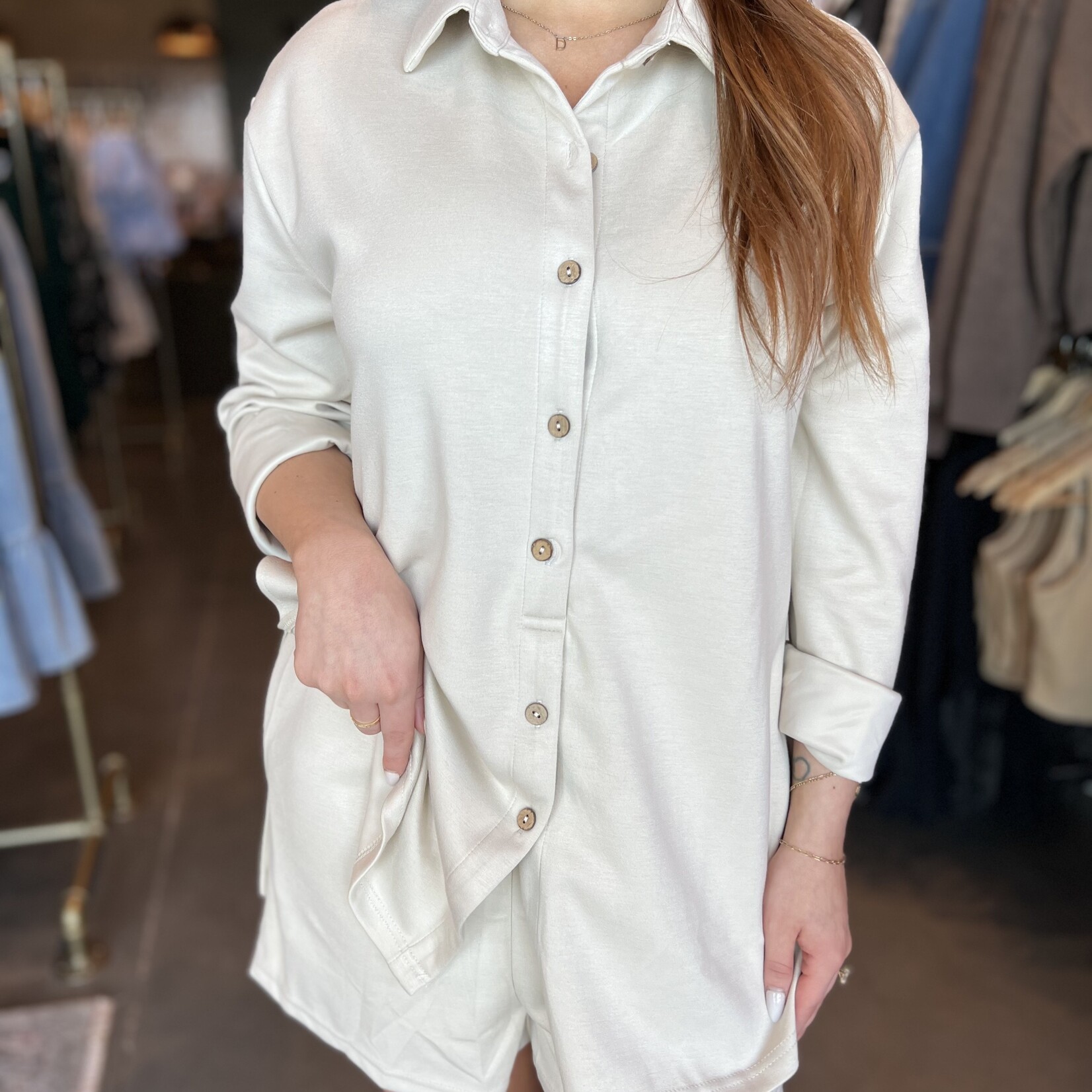 umgee Faux Button Down Romper