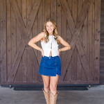 2.7 August Apparel Denim Skort with Slit