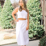lalavon Linen Top and Wrap Skirt Set