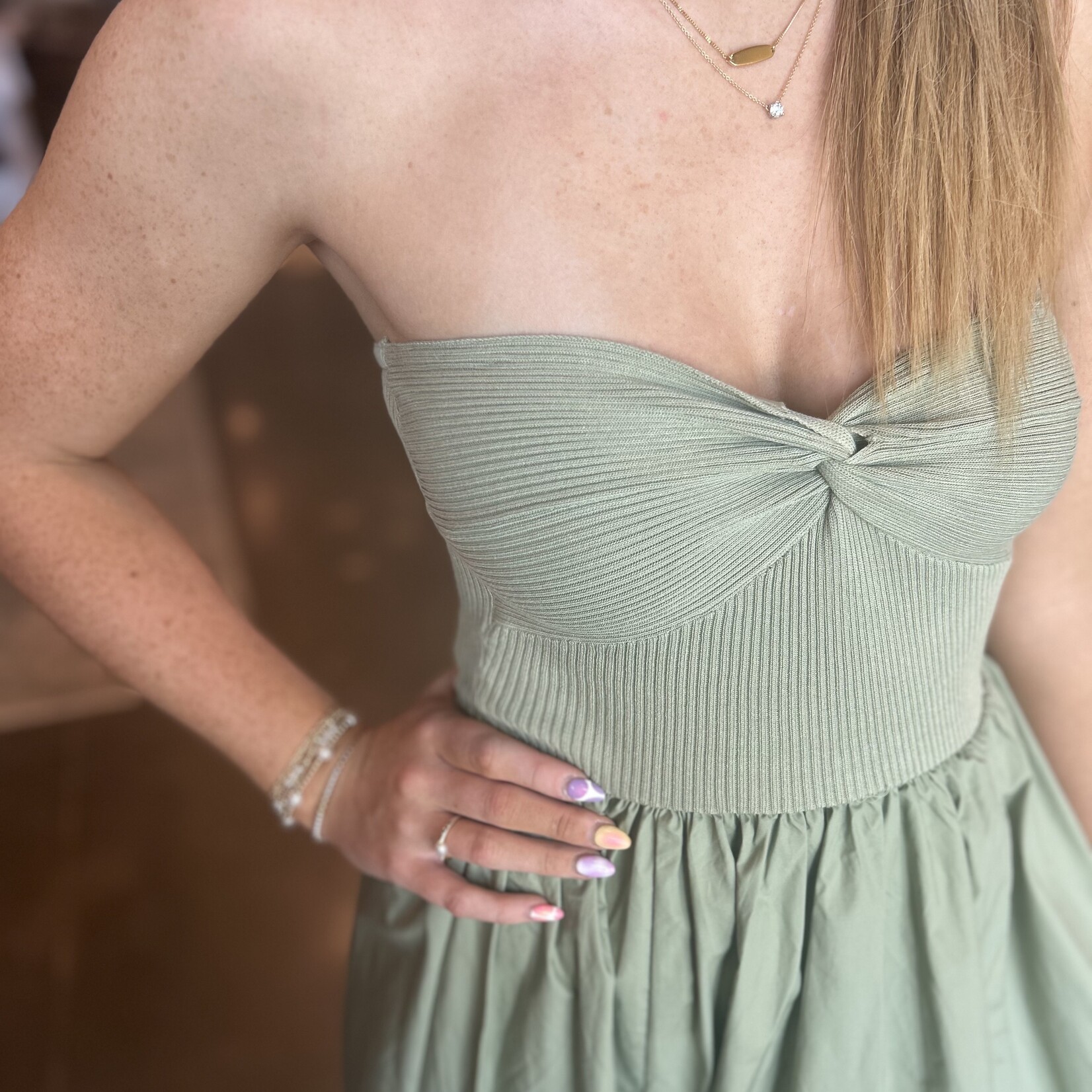 Strapless Tube Top Midi Dress