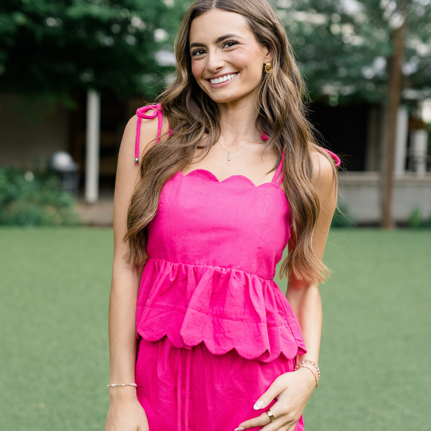 entro Scallop Hem Shorts Set
